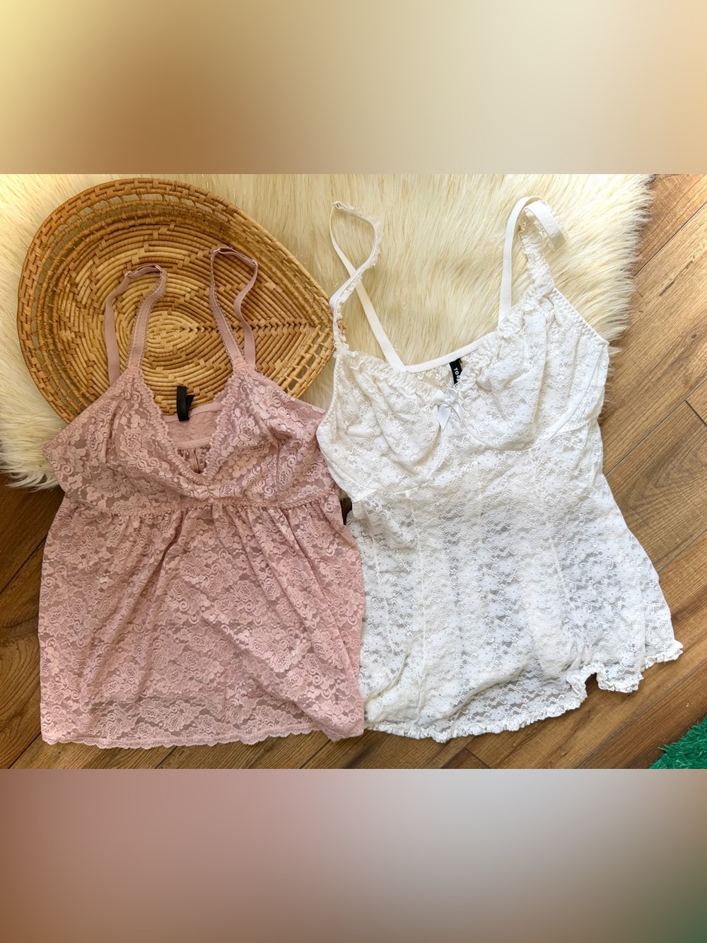 Torrid Pink White Lace Babydoll Chemise Slip Bundle Lot Size 2x